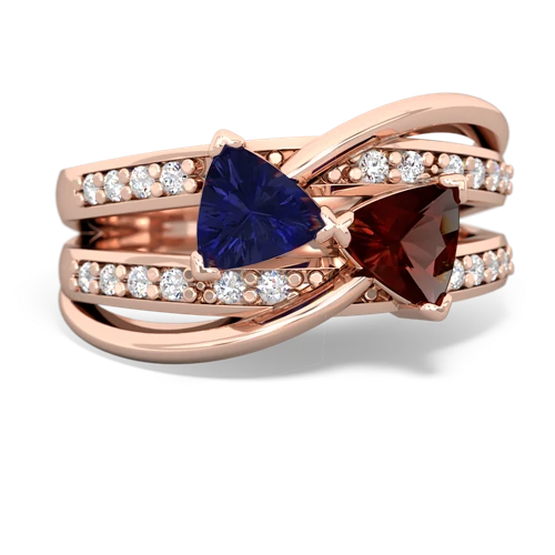 lab sapphire-garnet couture ring