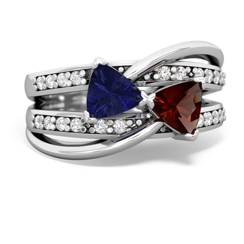 lab sapphire-garnet couture ring