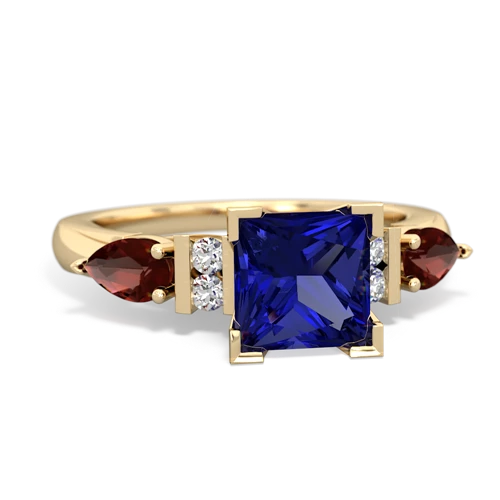 Lab Sapphire Lab Created Sapphire with Genuine Garnet and Genuine Citrine Engagement ring Ring