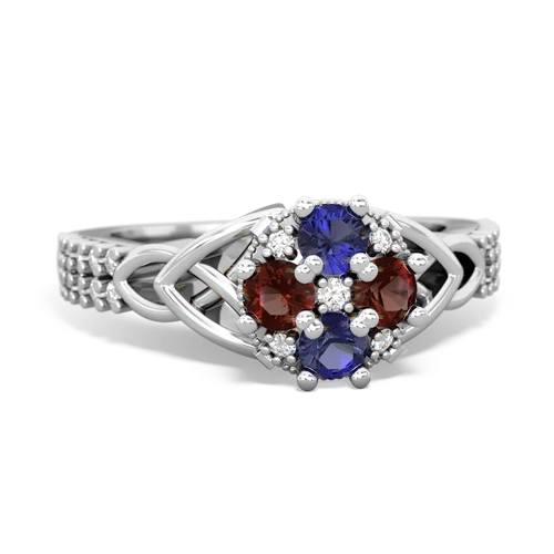 Lab Sapphire Lab Created Sapphire with Genuine Garnet Celtic Knot Engagement ring Ring