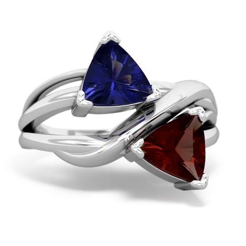 lab sapphire-garnet filligree ring