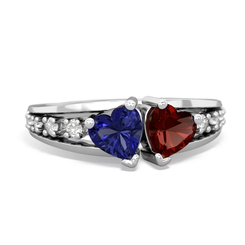 lab sapphire-garnet modern ring