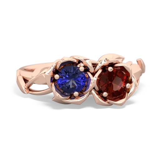 Lab Sapphire Lab Created Sapphire with Genuine Garnet Rose Garden ring Ring