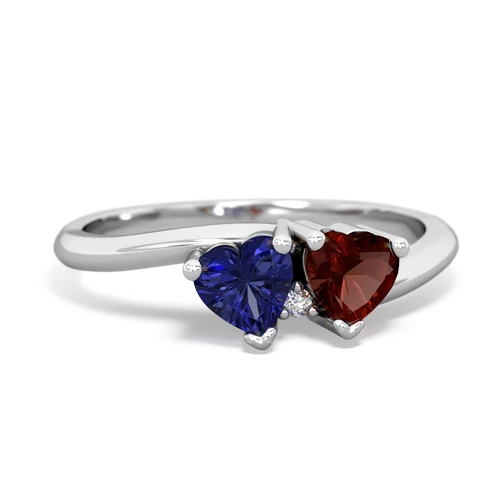 Lab Sapphire Lab Created Sapphire with Genuine Garnet Sweetheart's Promise ring Ring