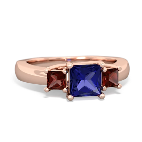 lab sapphire-garnet timeless ring