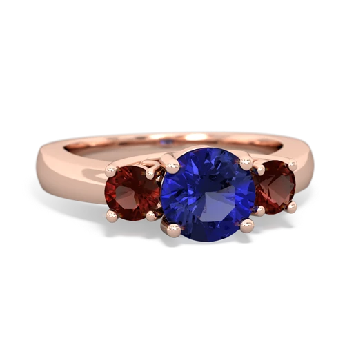 lab sapphire-garnet timeless ring