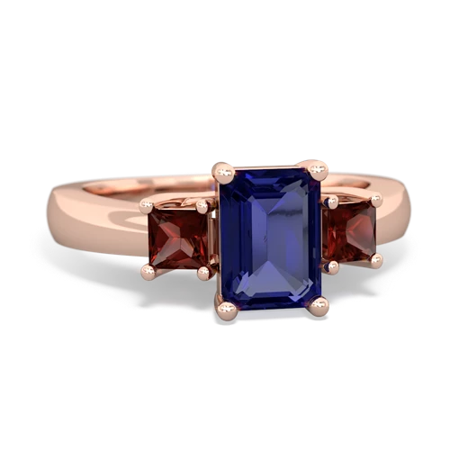 lab sapphire-garnet timeless ring