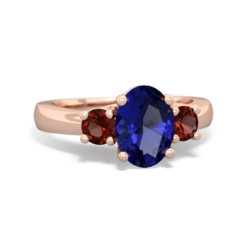 lab sapphire-garnet timeless ring