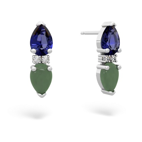 lab sapphire-jade bowtie earrings