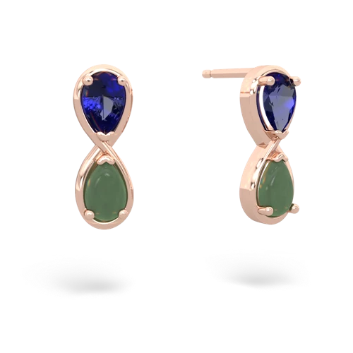 lab sapphire-jade infinity earrings