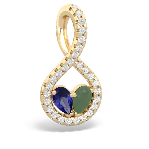 lab sapphire-jade pave twist pendant