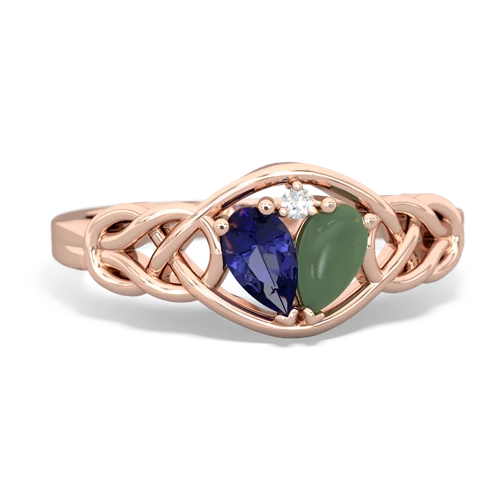 lab sapphire-jade celtic knot ring