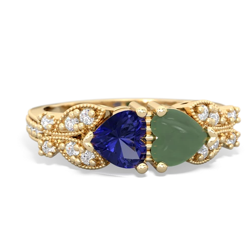 lab sapphire-jade keepsake butterfly ring