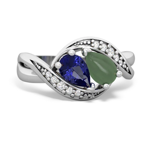 lab sapphire-jade keepsake curls ring