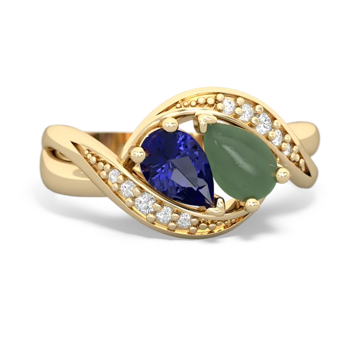 lab sapphire-jade keepsake curls ring