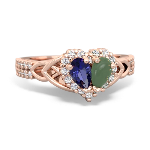 lab sapphire-jade keepsake engagement ring