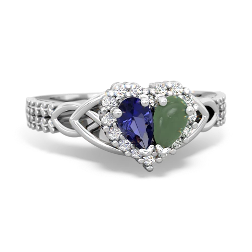 lab sapphire-jade keepsake engagement ring