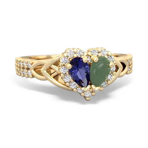 lab sapphire-jade keepsake engagement ring