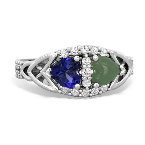 lab sapphire-jade keepsake engagement ring