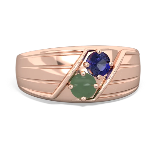 lab sapphire-jade mens ring