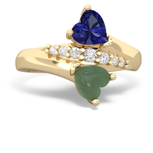 lab sapphire-jade modern ring