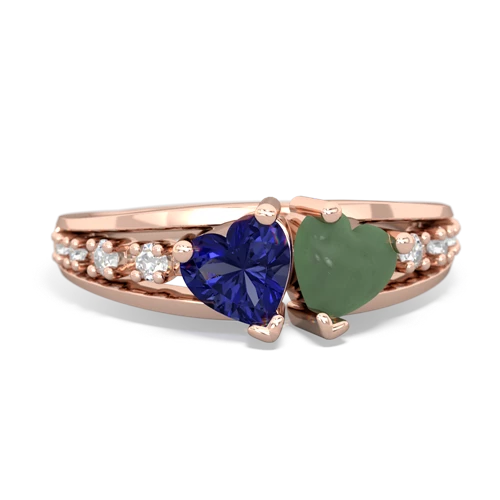 lab sapphire-jade modern ring