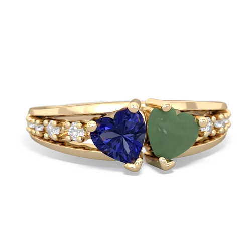 lab sapphire-jade modern ring