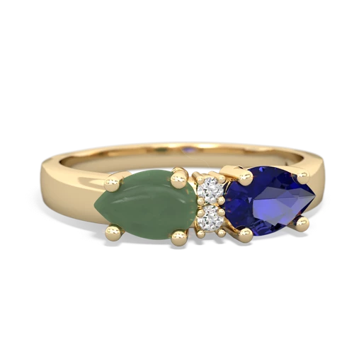 lab sapphire-jade timeless ring