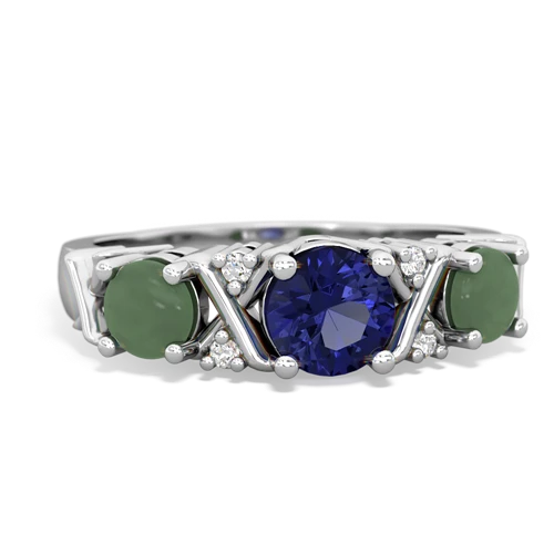 lab sapphire-jade timeless ring