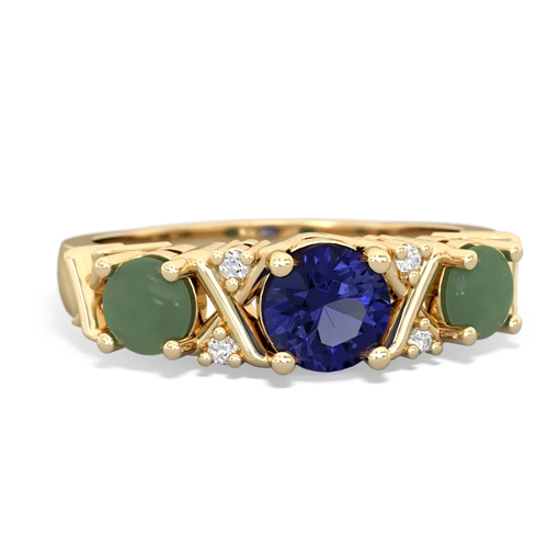 lab sapphire-jade timeless ring