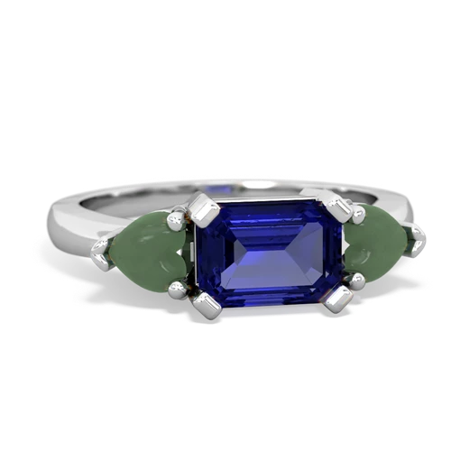 lab sapphire-jade timeless ring