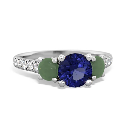 lab sapphire-jade trellis pave ring