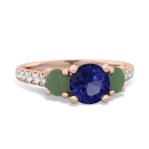 lab sapphire-jade trellis pave ring