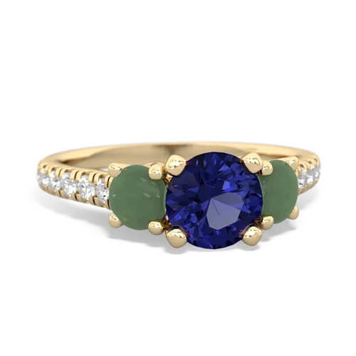 lab sapphire-jade trellis pave ring