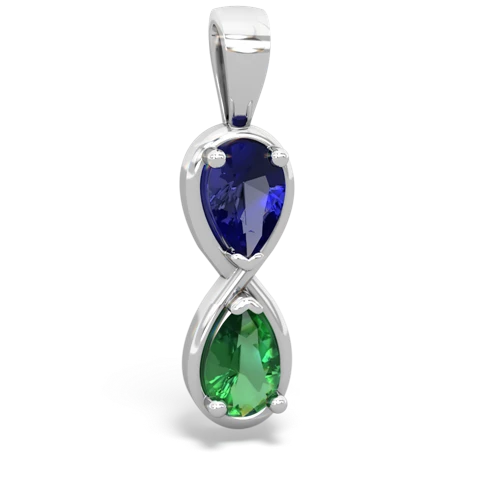 Lab Sapphire Lab Created Sapphire with Lab Created Emerald Infinity pendant Pendant