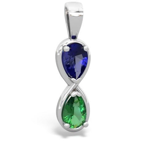 lab sapphire-lab emerald infinity pendant