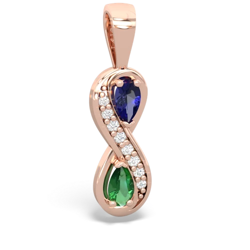 lab sapphire-lab emerald keepsake infinity pendant