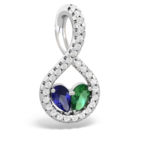 Lab Sapphire Lab Created Sapphire with Lab Created Emerald PavÃ© Twist pendant Pendant