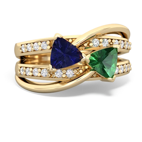 Lab Sapphire Lab Created Sapphire with Lab Created Emerald Bowtie ring Ring