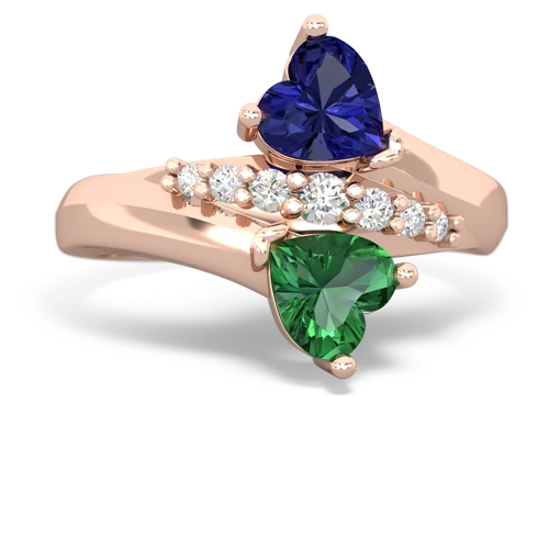 lab sapphire-lab emerald modern ring