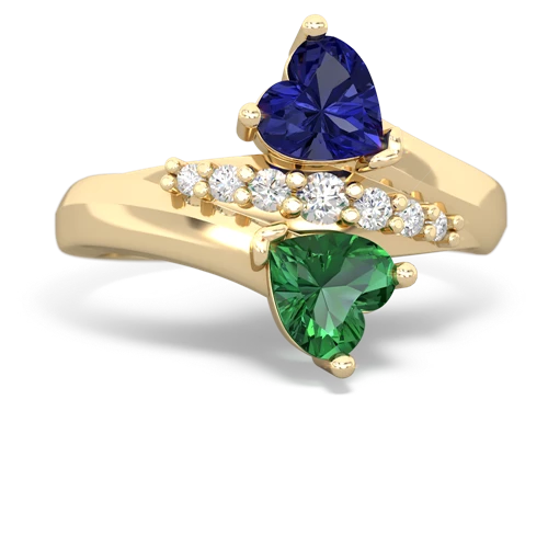 lab sapphire-lab emerald modern ring