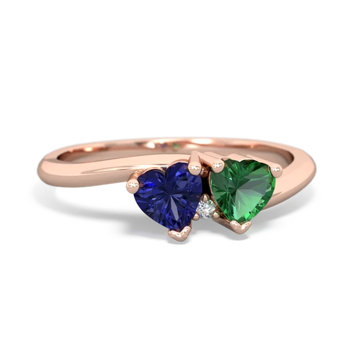 lab sapphire-lab emerald sweethearts promise ring