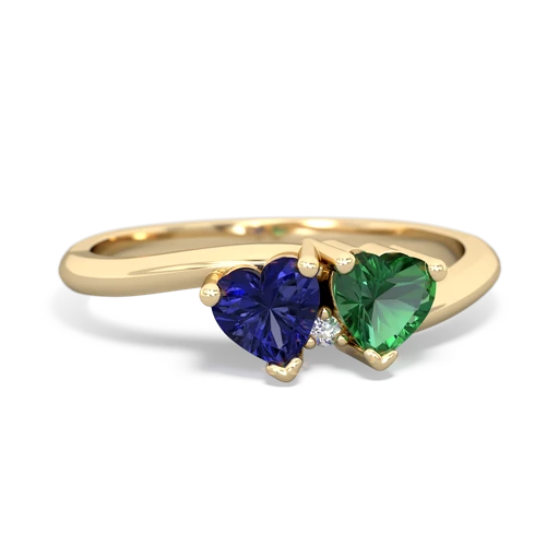 Lab Sapphire Lab Created Sapphire with Lab Created Emerald Sweetheart's Promise ring Ring