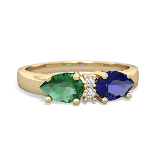 Lab Sapphire Lab Created Sapphire with Lab Created Emerald Pear Bowtie ring Ring