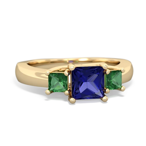 lab sapphire-lab emerald timeless ring