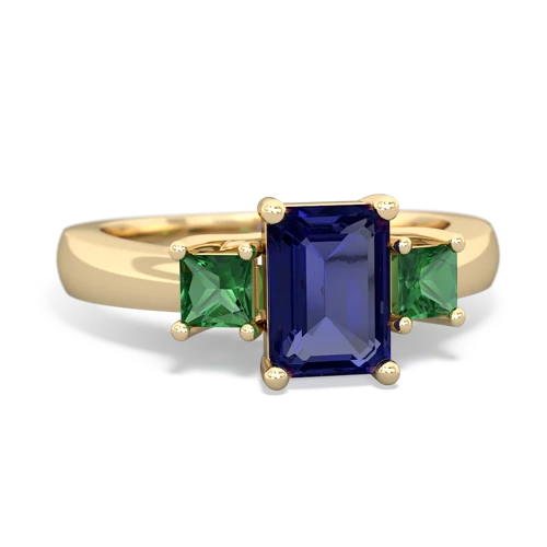 lab sapphire-lab emerald timeless ring