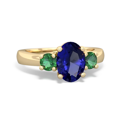 lab sapphire-lab emerald timeless ring