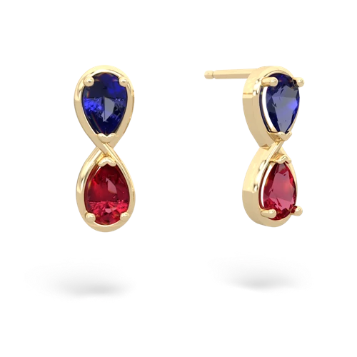 lab sapphire-lab ruby infinity earrings