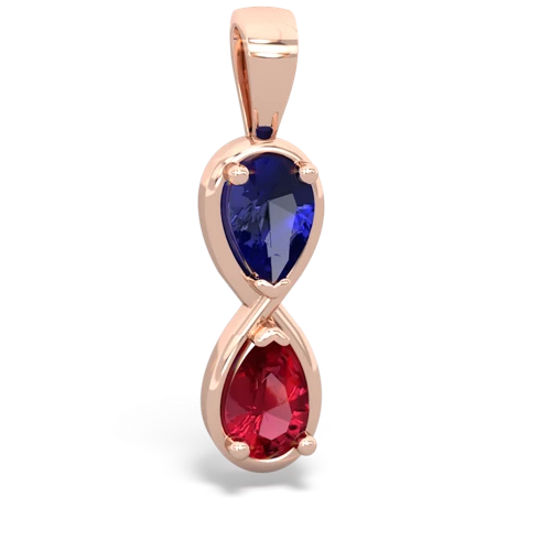 lab sapphire-lab ruby infinity pendant