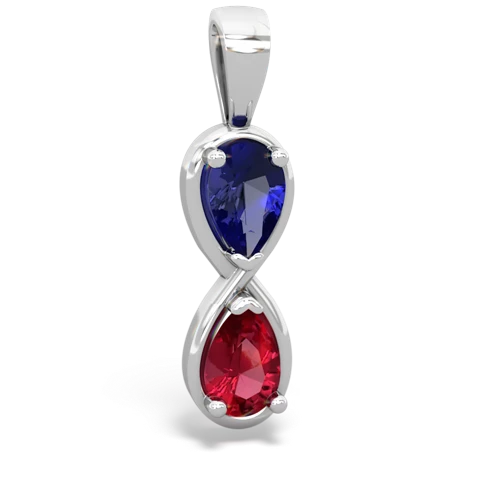 lab sapphire-lab ruby infinity pendant